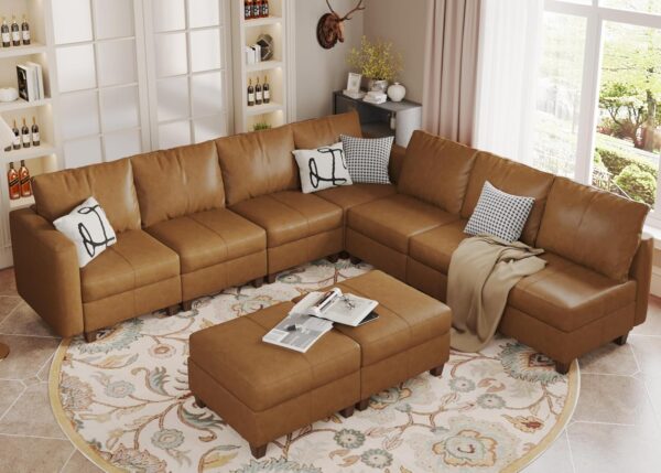 EASE MOOSE Brown Modular Sectional Couch
