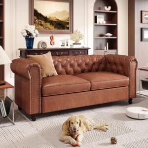 FiveWillowise 72 Inch Brown Couch