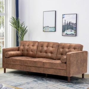 Lesofair 84 Faux Leather 3 Seater Sofa