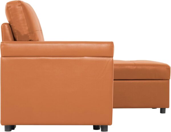 Naomi Home Jenny Sectional Sofa Sleeper – Caramel Air Leather image 4