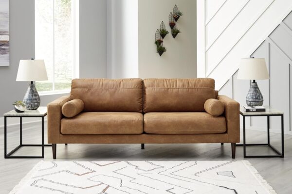 Signature Design by Ashley Telora Modern Faux Leather Sofa