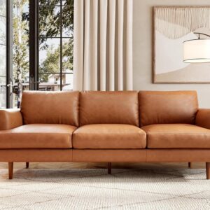 Valencia Grosseto 87 Cognac Tan Brown 3 Seater Full Leather Sofa
